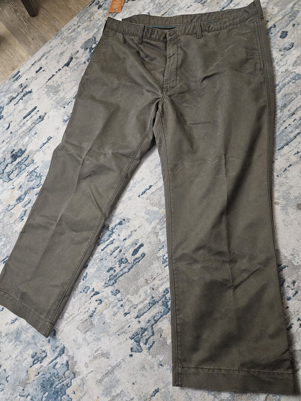 Haggar Renew Chino Pants 44x30 Dk Green
